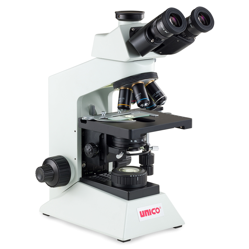 [G505T] Unico Trinocular 10X Widefield Eyepiece 4X 10X 40X 100X Plan Phase 4X Brightfield for G500 Series Microscope