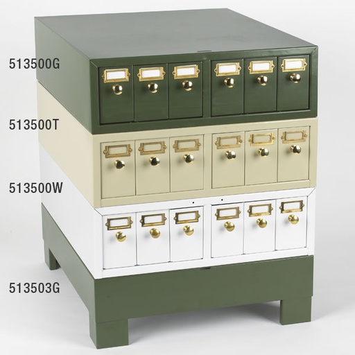 [513500T] Globe Scientific 6 Drawers Metal Storage Cabinet for 4500 Slides, Tan