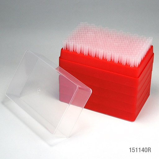 [151140R] Globe Scientific 1-200µl PP Racked Pipette Tips for MLA & Ovation, Natural, 1000/Rack