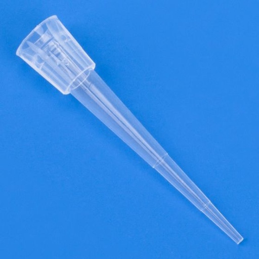 [151154] Globe Scientific 0.1-10µl PP Non-Sterile Universal Certified Pipette Micro Tips, Natural, 1000/Bag