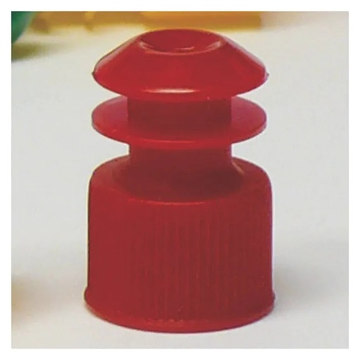 [118240R] Globe Scientific LDPE Flange Plug Caps for 13 mm Test Tubes, Red, 1000/Bag