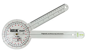 [12-1025] Fabrication Baseline Absolute Axis 360° Clear Plastic Goniometer, 12"