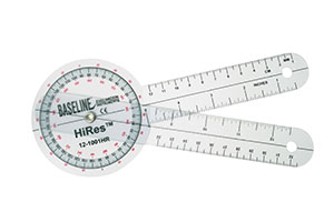 [12-1001HR] Fabrication Baseline Hires 360° Clear Plastic Goniometer, 8"