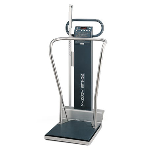 [5002-XX-X] Welch Allyn Scale-Tronix Mobile Stand-On Scale with Standard Weight (lb./kg), Data Port and Battery Power