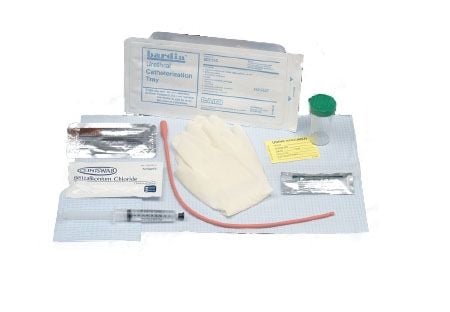 [802115] Bard Medical Bardia 15 Fr Red Rubber Urethral Intermittent Trays w/ Catheter, 20/Case