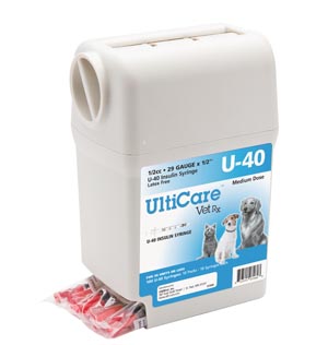 [07260] Ultimed Ultricare Vetrx Diabetes Care UltiGuard U-40 Syringe Dispenser, 29G x ½", 1/2cc