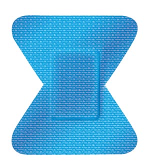 [99921] Nutramax Blue Metal Detectable Adhesive Bandages, Fingertip, 2", 50/tray, 24 tray/cs