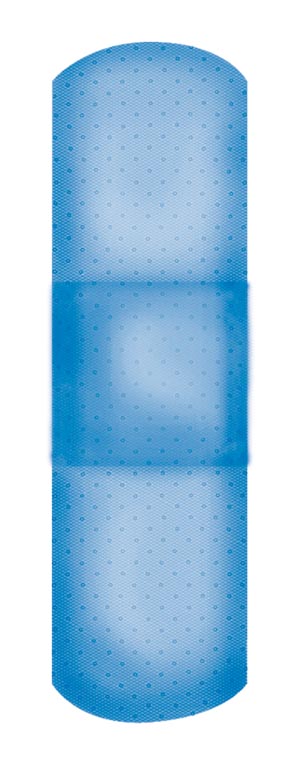 [1637025] Nutramax Blue Metal Detectable Adhesive Bandages, Knuckle, Flexible Fabric, 1800/cs