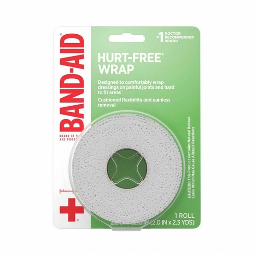 [116146] Johnson & Johnson Band-Aid 2 inch x 2.3 yds Medium First Aid Hurt-Free Wrap, 24 Pack/Case