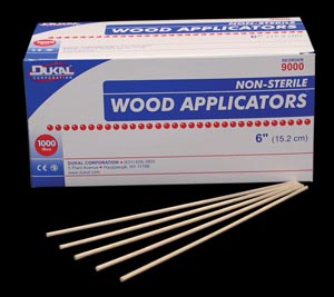 [9000] Dukal Wood Applicators, 6", Wood
