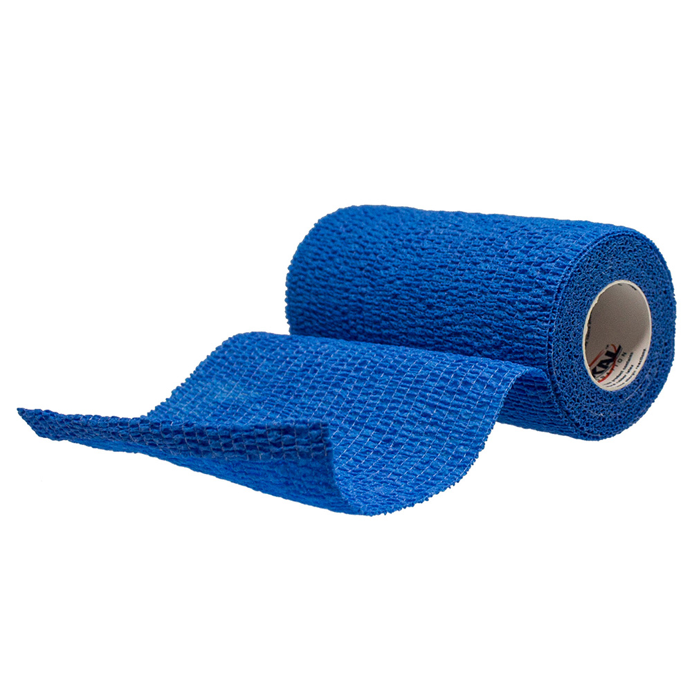 [8046BLLF] Dukal 4 inch x 5 yds Non-Sterile Cohesive Bandages, Dark Blue, 18/Pack