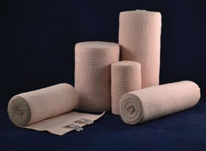 [73610] Ambra Le Roy Valuelastic Elastic Bandage, 6" x 10 yds (Stretched) with Standard Clips, Tan