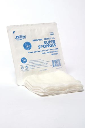 [2495] Dukal Super Sponges, Sterile 10s, Medium, 10pk