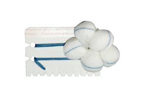 [74437] Dukal Double Strung Tonsil Sponge, 15" Blue Thread, Sterile 5s, Large, 1", 100 cs