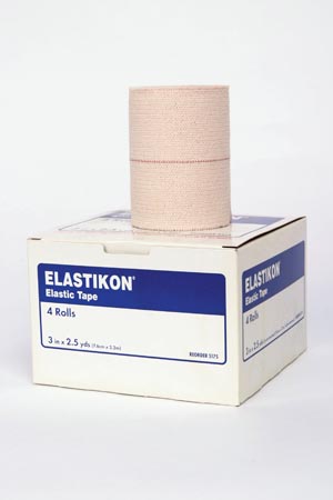 [005175] J&J Elastikon™ Elastic Tape, 3" x 2½ yds (5 yds stretched), 4 rl/bx