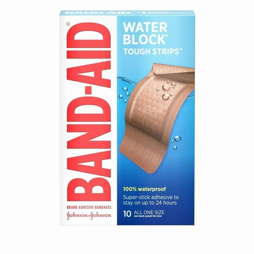 [005566] Johnson & Johnson Band-Aid Extra Large Water Block Tough Strips Waterproof Bandages, 24/Case