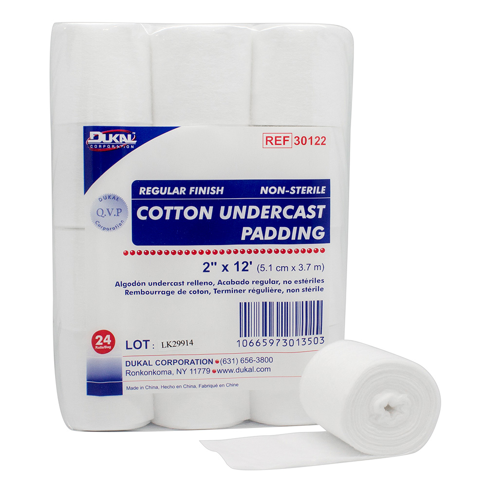 [30122] Dukal 2 x 12 feet Non-Sterile Cotton Undercast Padding, 72/Pack