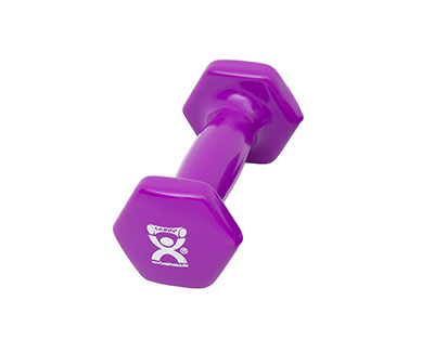 [10-0551] Fabrication CanDo 2 lb Vinyl Coated Cast Iron Dumbbell, Violet