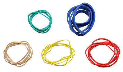 [10-1825] Fabrication CanDo Latex Color-Coded Rubber Bands for Hand Exerciser, Assorted Color, 25/Pack