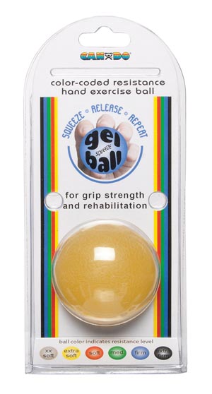 [10-1491] Fabrication Cando® Gel Hand Exercise Ball, Standard, Yellow, X-Light