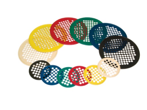 [10-0876] Fabrication CanDo 14 inch Large Latex-Free Hand Exercise Web, Assorted Color, 6 Pieces/Pack