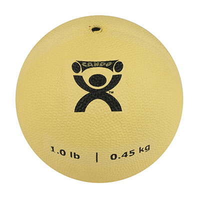 [10-3170] Fabrication CanDo 1 lb Rubber Soft & Pliable Medicine Ball, Tan