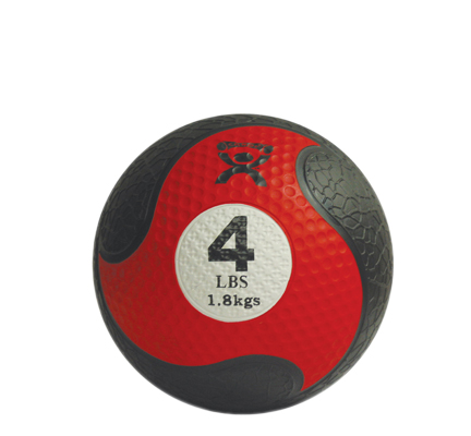 [10-3142] Fabrication CanDo 4 lb Rubber Firm Medicine Ball, Red