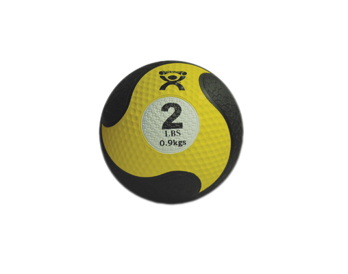 [10-3141] Fabrication CanDo 2 lb Rubber Firm Medicine Ball, Yellow