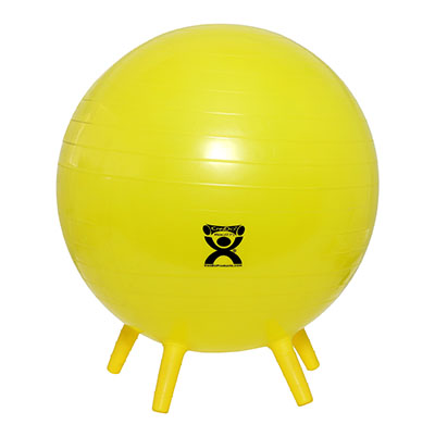 [30-1891] Fabrication CanDo 18 inch Inflatable Exercise Ball w/ Stability Feet, Yellow