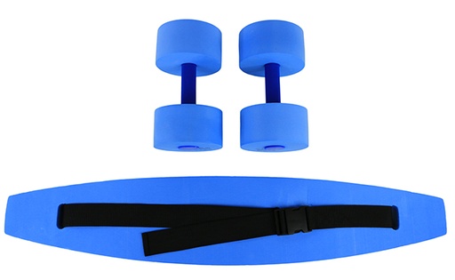 [20-4212B] Fabrication Aquatic Therapy Standard Exercise Kit: Jogger Belt & Hand Bar, Large, Blue