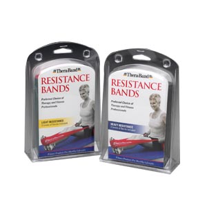 [20403] TheraBand Professional Resistance Band, Light (Yellow, Red & Green), Multi-Band Retail Pk