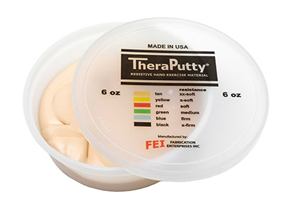 [10-0959] Fabrication CanDo TheraPutty 6 oz XX-Soft Standard Hand Exercise Material, Tan