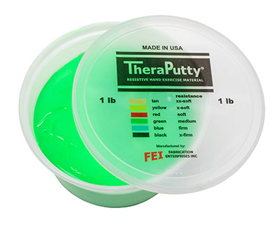 [10-0920] Fabrication CanDo TheraPutty 1 lb Medium Standard Hand Exercise Material, Green