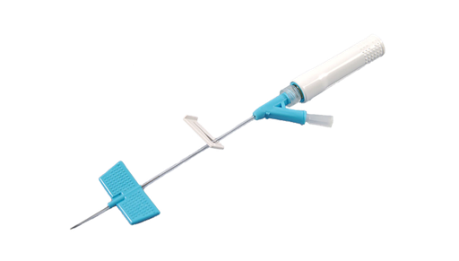 [383323] BD Saf-T-Intima 22 Gauge x 3/4 inch Closed IV Catheter System w/ Wings/Y Adapter & Needle Shield, Blue, 200/Case