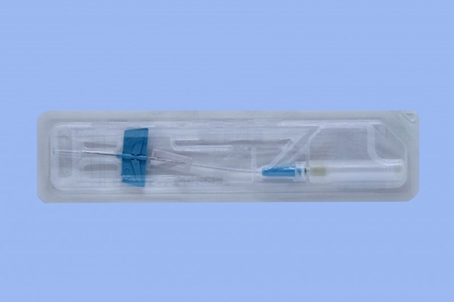 [383322] BD Saf-T-Intima 22 Gauge x 3/4 inch Closed IV Catheter System w/ Wings/PRN & Needle Shield, Blue, 200/Case