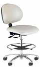 [833] Ergonomic Laboratory Chair with Seat and Back Tilt and Polished Aluminum Base