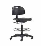 [841DC] Clean Room Self Skin Ergonomic Laboratory Chair with Seat and Back Tilt and Black Composite Base