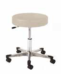 [962] Physician Stool with Single Lever Release and Brushed Aluminum Base with Toe Caps