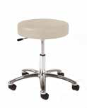 [963] Physician Stool with Single Handle Release and Polished Aluminum Base