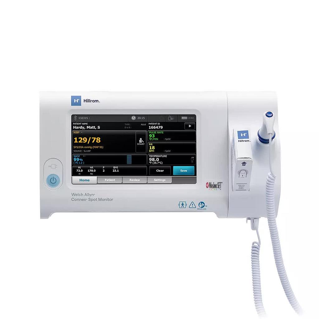 [73WE-B] Welch Allyn Connex 7300 Bluetooth Connectivity Spot Monitor with Nonin SpO2 and Braun Pro6000