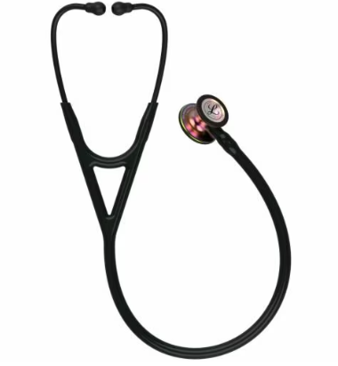 [6165] 3M™ Littmann® Cardiology IV™ Stethoscope, Rainbow Finish Chestpiece, Black Tube, 27"
