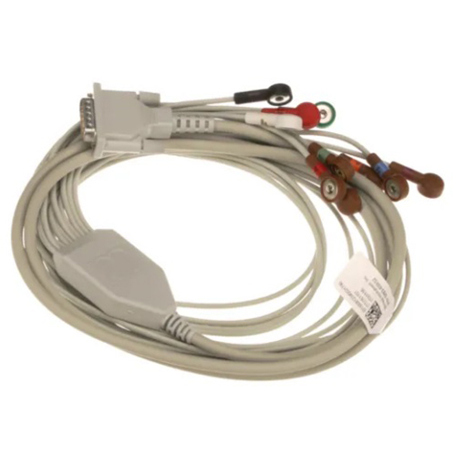 [9293-033-52] Welch Allyn Mortara Burdick ECG Lead form Patient Cable with 10 Wire, AHA, Snap JScrew for ELI250