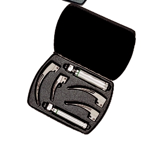 [69697] Welch Allyn Laryngoscope Fiber Optic - English MacIntosh Blade, Complete Set, Med & Sm Handles