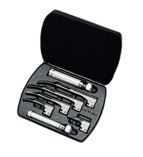 [68696] Welch Allyn Laryngoscope Fiber Optic - Miller Blade, Complete Set, Medium & Small Handles