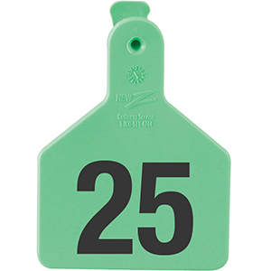 [9200217] Z Tags No-Snag Calf Ear Tags - Green 26-50 (25 Pack)