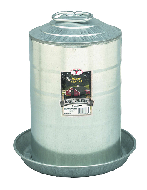 [9833] Little Giant Double Wall Metal Poultry Fount 3 gal