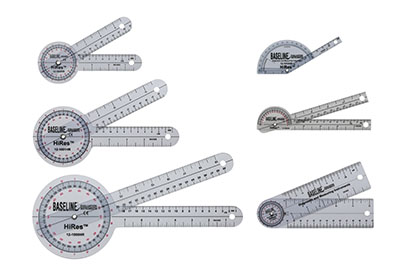 [12-1028HR] Baseline Plastic Goniometer - HiRes 6-piece Set