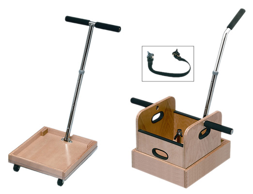 [55-1038] FCE Work Device - Mobile Weighted cart with T-handle, accessory box, and sled with straight handle