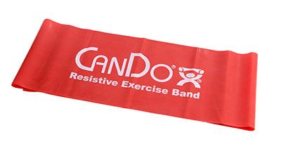 [10-5752] CanDo Latex Free Exercise Band - 5' length - Red - light