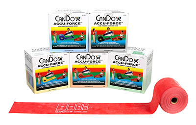 [10-5928] CanDo AccuForce Exercise Band - 50 yard rolls, 5-piece set (1 each: yellow, red, green, blue, black)